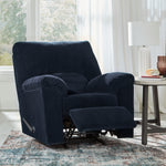 Ashley Furniture - Simplejoy Recliner - Navy - Blue Fabric - Recliners - Additional View 7