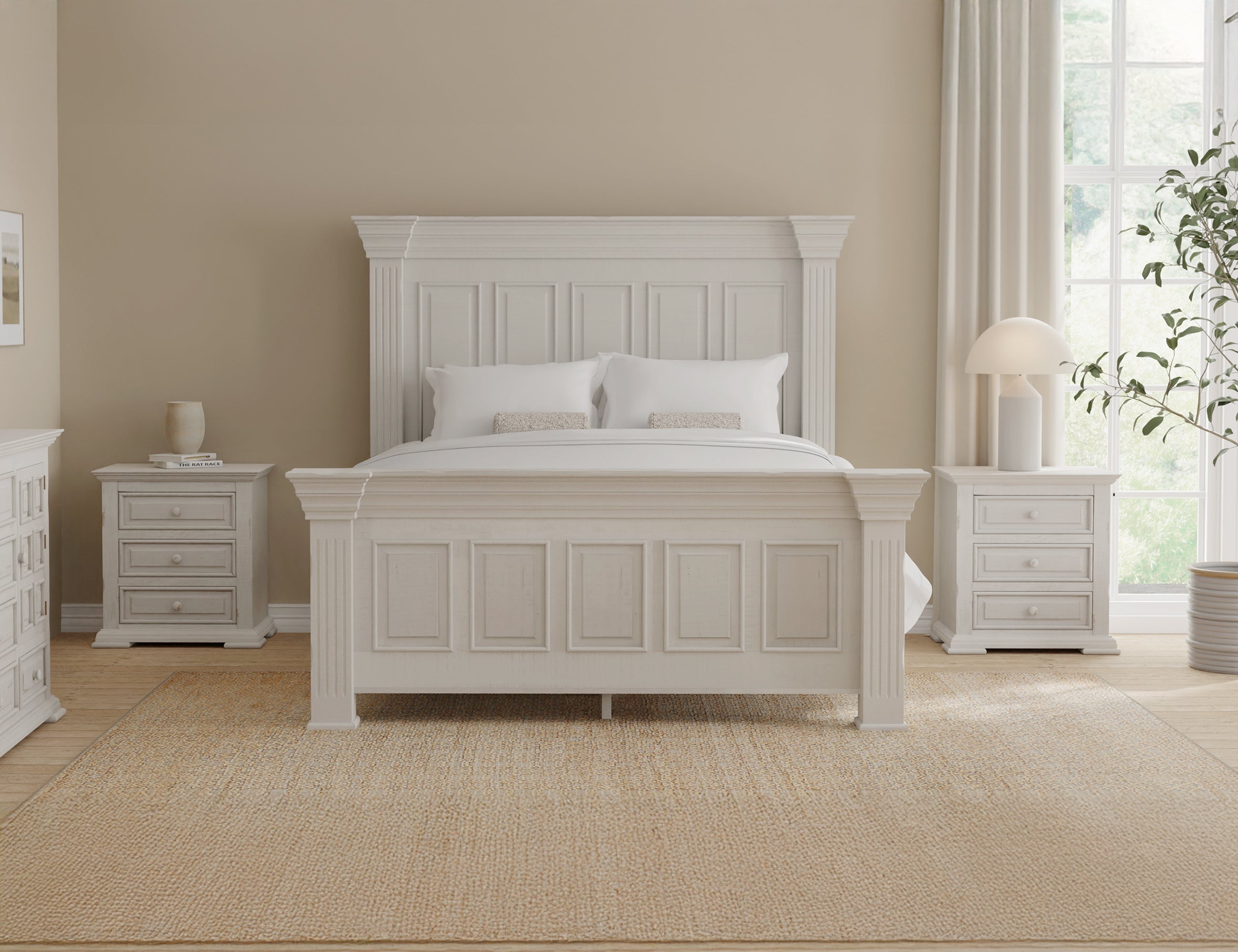 International Furniture Direct - TERRA WHITE NIGHTSTAND - Wood - Nightstands - Additional View 3
