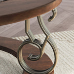 Ashley Furniture - FRALLYN ROUND COCKTAIL TABLE - Dark Brown Faux Marble|Wood - Tables - Additional View 5