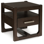 Ashley Furniture - BRECKINGTON END TABLE - Dark Brown Wood - Tables