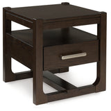 Ashley Furniture - BRECKINGTON END TABLE - Dark Brown Wood - Tables