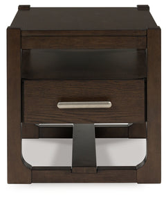 Ashley Furniture - BRECKINGTON END TABLE - Dark Brown Wood - Tables - Additional View 2