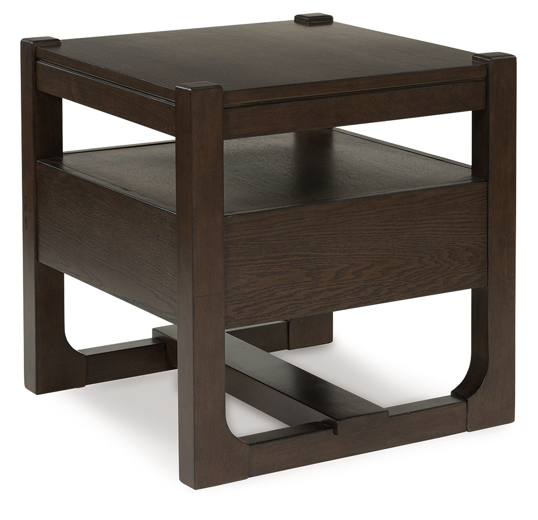 Ashley Furniture - BRECKINGTON END TABLE - Dark Brown Wood - Tables - Additional View 5