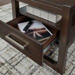 Ashley Furniture - BRECKINGTON END TABLE - Dark Brown Wood - Tables - Additional View 7