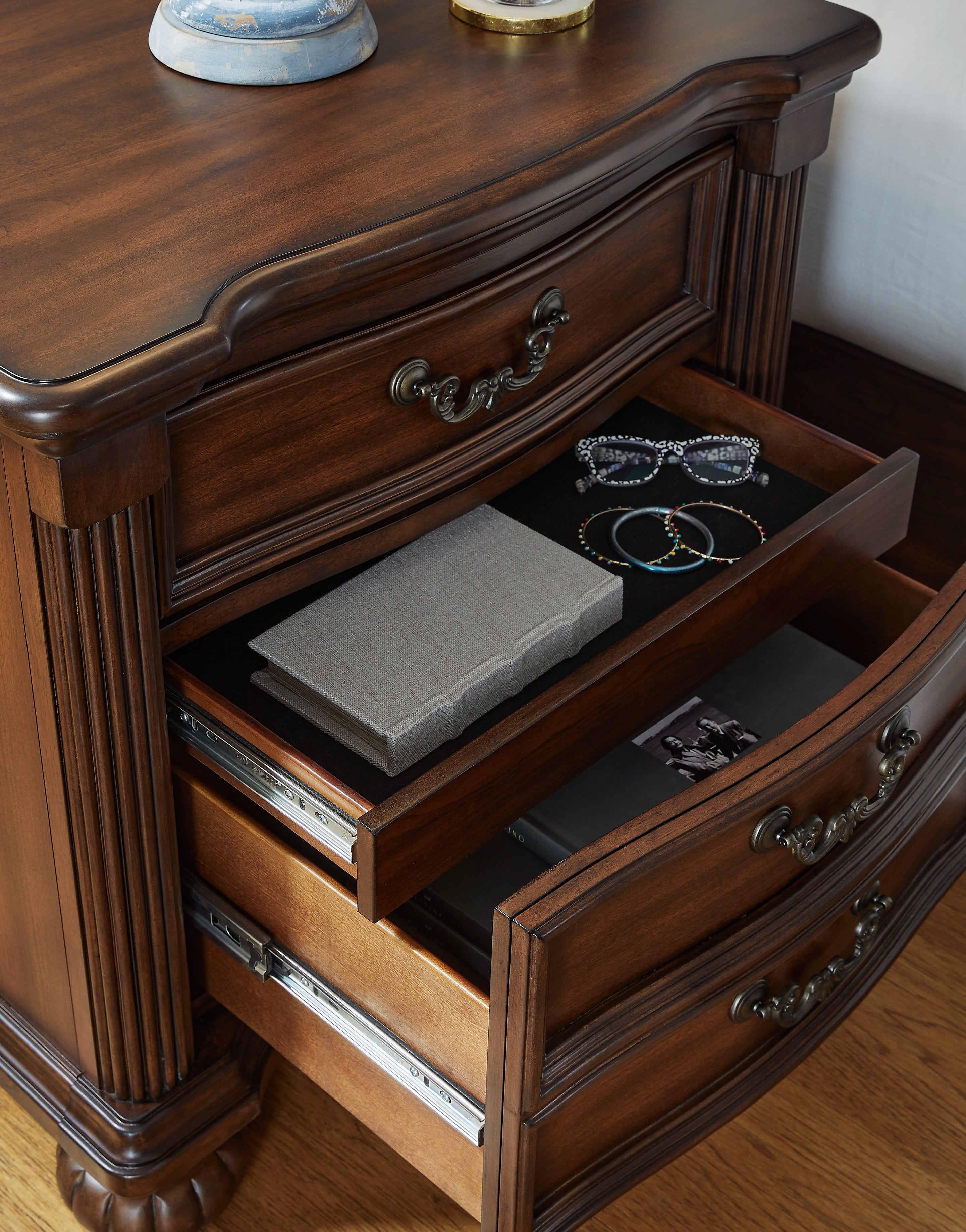 Ashley Furniture - LAVINTON NIGHTSTAND - Dark Brown Wood - Nightstands - Additional View 6
