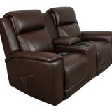 Eraqus Leather Power Console Loveseat With Immersive Audio