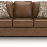 Ashley Furniture - Shadsburne Queen Sofa Sleeper - Earth - Dark Brown Faux Leather - Sofas - Additional View 2