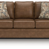 Ashley Furniture - Shadsburne Queen Sofa Sleeper - Earth - Dark Brown Faux Leather - Sofas - Additional View 2