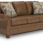 Ashley Furniture - Shadsburne Queen Sofa Sleeper - Earth - Dark Brown Faux Leather - Sofas - Additional View 1