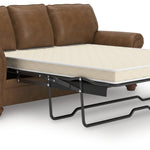 Ashley Furniture - Shadsburne Queen Sofa Sleeper - Earth - Dark Brown Faux Leather - Sofas - Additional View 3
