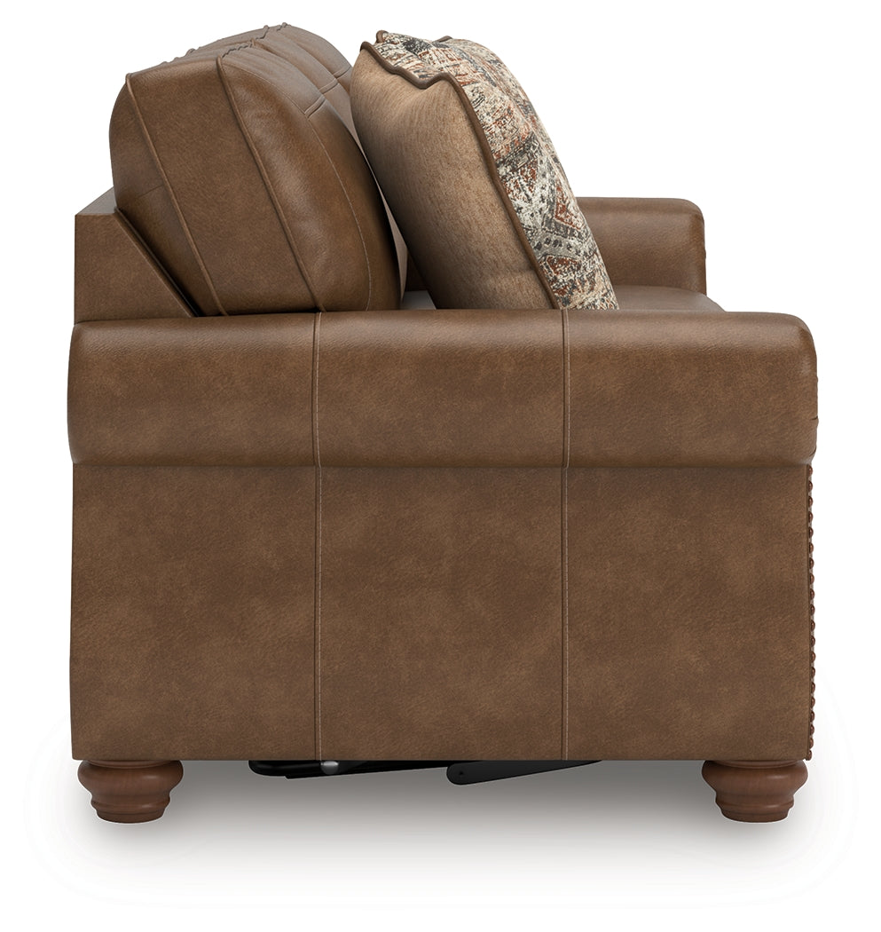 Ashley Furniture - Shadsburne Queen Sofa Sleeper - Earth - Dark Brown Faux Leather - Sofas - Additional View 4