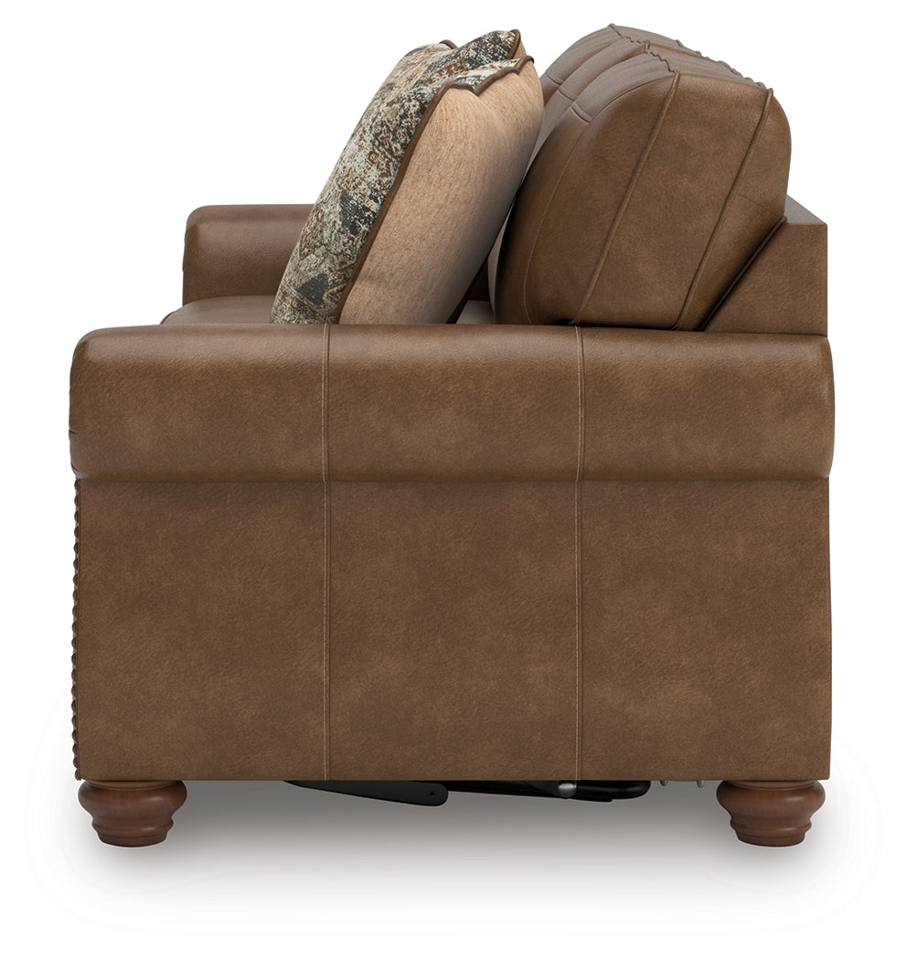 Ashley Furniture - Shadsburne Queen Sofa Sleeper - Earth - Dark Brown Faux Leather - Sofas - Additional View 6