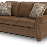 Ashley Furniture - Shadsburne Queen Sofa Sleeper - Earth - Dark Brown Faux Leather - Sofas - Additional View 7