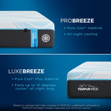 Tempur Sealy - Luxe Breeze 2.0 Soft Queen Mattress - Black|White Fabric - Mattresses - Additional View 3
