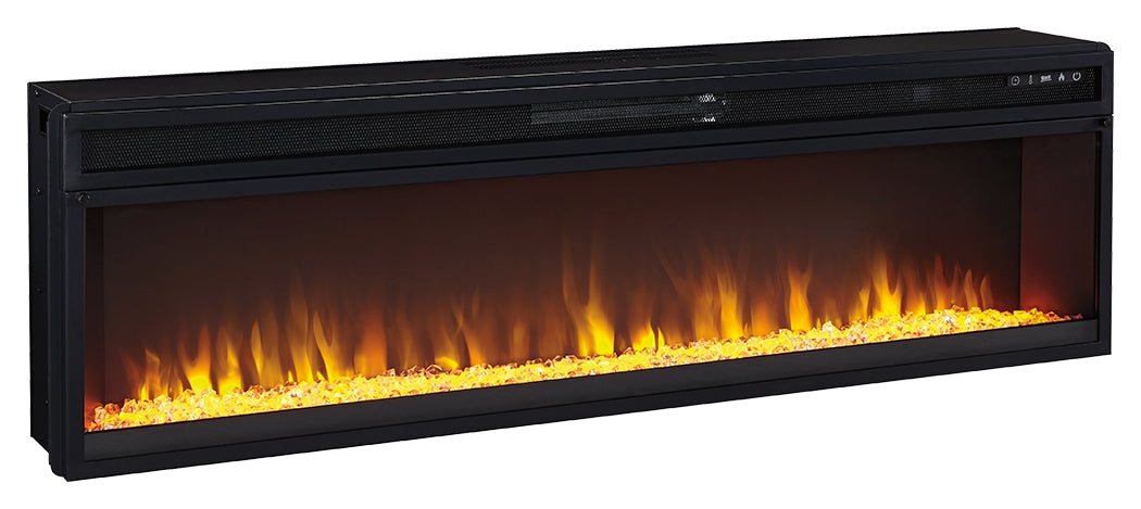 Ashley Furniture - ENTERTAINMENT ACCESSORIES WIDE FIREPLACE INSERT - Black Metal - Fireplace Inserts