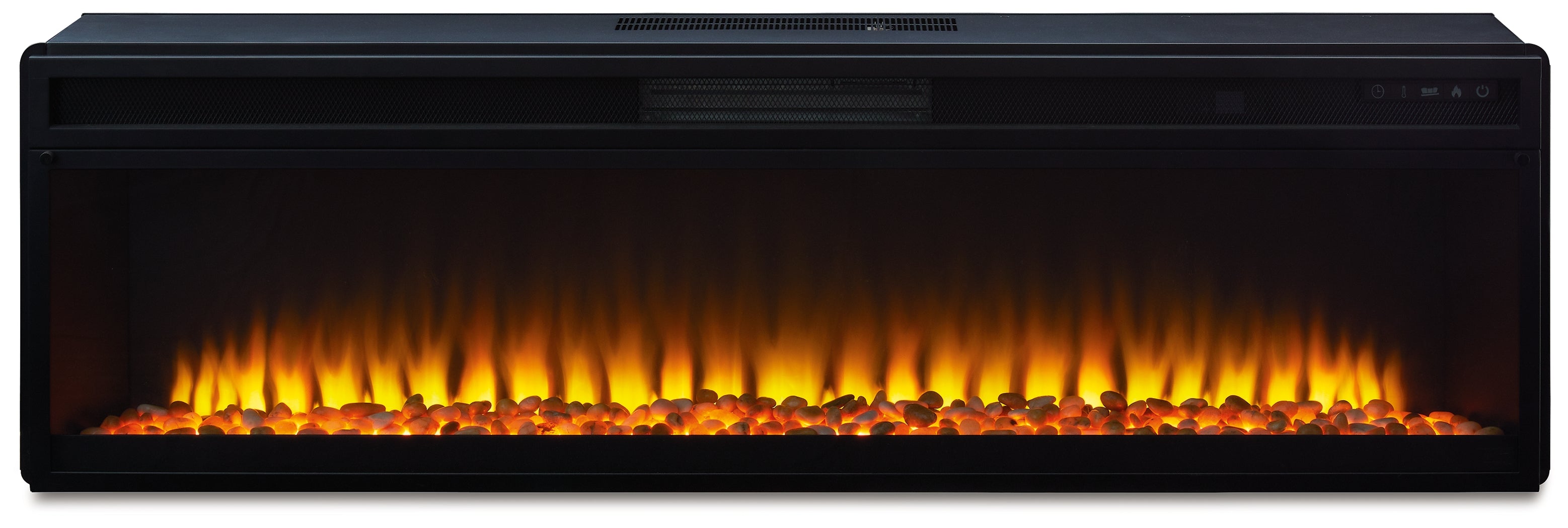 Ashley Furniture - ENTERTAINMENT ACCESSORIES WIDE FIREPLACE INSERT - Black Metal - Fireplace Inserts - Additional View 2