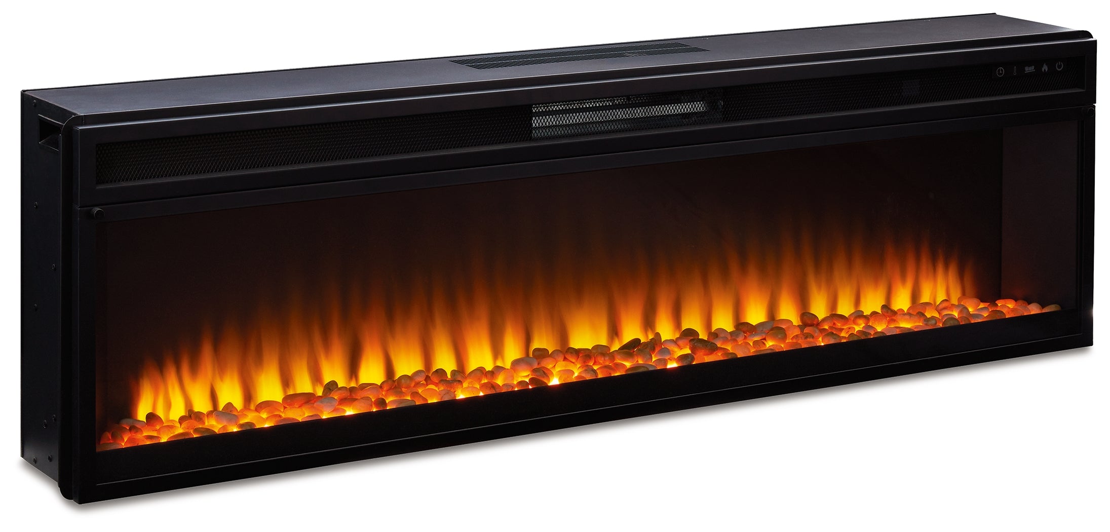 Ashley Furniture - ENTERTAINMENT ACCESSORIES WIDE FIREPLACE INSERT - Black Metal - Fireplace Inserts - Additional View 5
