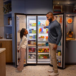 GE FINGERPRINT RESISTANT STAINLESS 28CU SIDE BY SIDE REFRIGERATOR WITH DISPENSER AND LED WALL - Pearl Silver - Refrigerators - Additional View 28