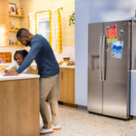 GE FINGERPRINT RESISTANT STAINLESS 28CU SIDE BY SIDE REFRIGERATOR WITH DISPENSER AND LED WALL - Pearl Silver - Refrigerators - Additional View 30