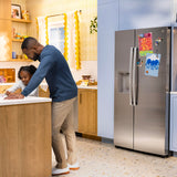 GE FINGERPRINT RESISTANT STAINLESS 28CU SIDE BY SIDE REFRIGERATOR WITH DISPENSER AND LED WALL - Pearl Silver - Refrigerators - Additional View 30