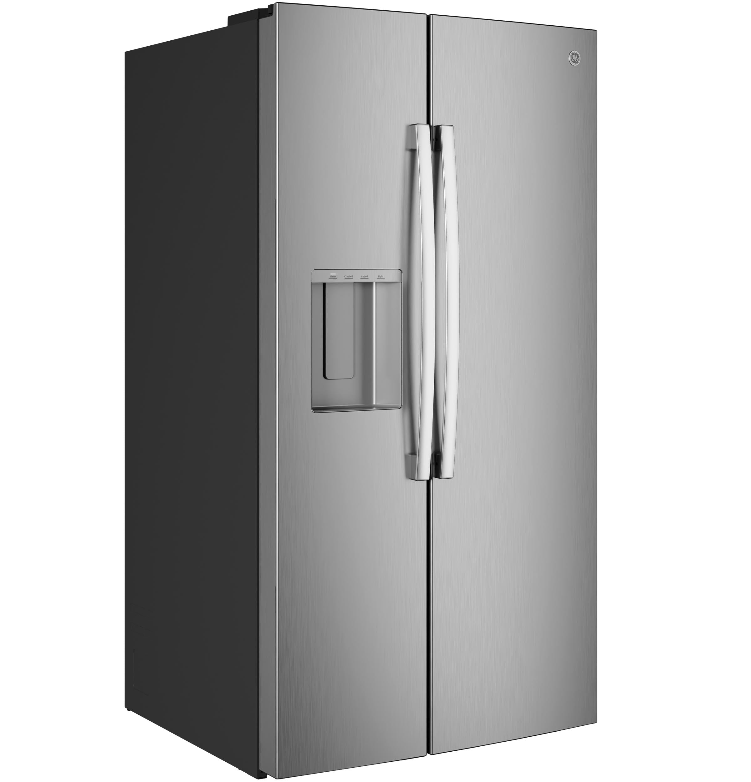 GE FINGERPRINT RESISTANT STAINLESS 28CU SIDE BY SIDE REFRIGERATOR WITH DISPENSER AND LED WALL - Pearl Silver - Refrigerators - Additional View 2