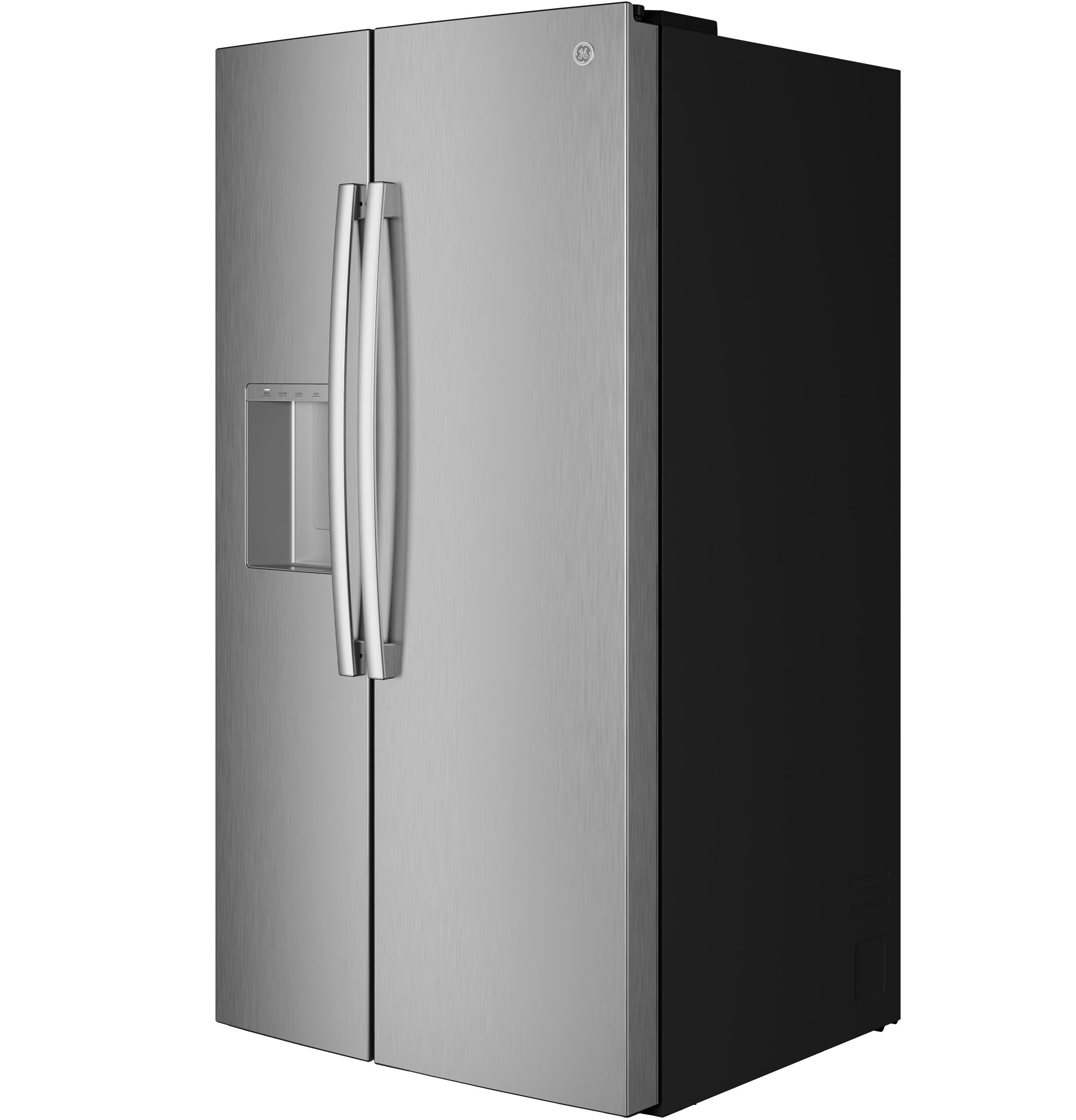 GE FINGERPRINT RESISTANT STAINLESS 28CU SIDE BY SIDE REFRIGERATOR WITH DISPENSER AND LED WALL - Pearl Silver - Refrigerators - Additional View 3