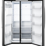 GE FINGERPRINT RESISTANT STAINLESS 28CU SIDE BY SIDE REFRIGERATOR WITH DISPENSER AND LED WALL - Pearl Silver - Refrigerators - Additional View 4