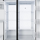 GE FINGERPRINT RESISTANT STAINLESS 28CU SIDE BY SIDE REFRIGERATOR WITH DISPENSER AND LED WALL - Pearl Silver - Refrigerators - Additional View 6