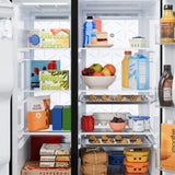 GE FINGERPRINT RESISTANT STAINLESS 28CU SIDE BY SIDE REFRIGERATOR WITH DISPENSER AND LED WALL - Pearl Silver - Refrigerators - Additional View 7