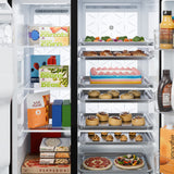 GE FINGERPRINT RESISTANT STAINLESS 28CU SIDE BY SIDE REFRIGERATOR WITH DISPENSER AND LED WALL - Pearl Silver - Refrigerators - Additional View 8