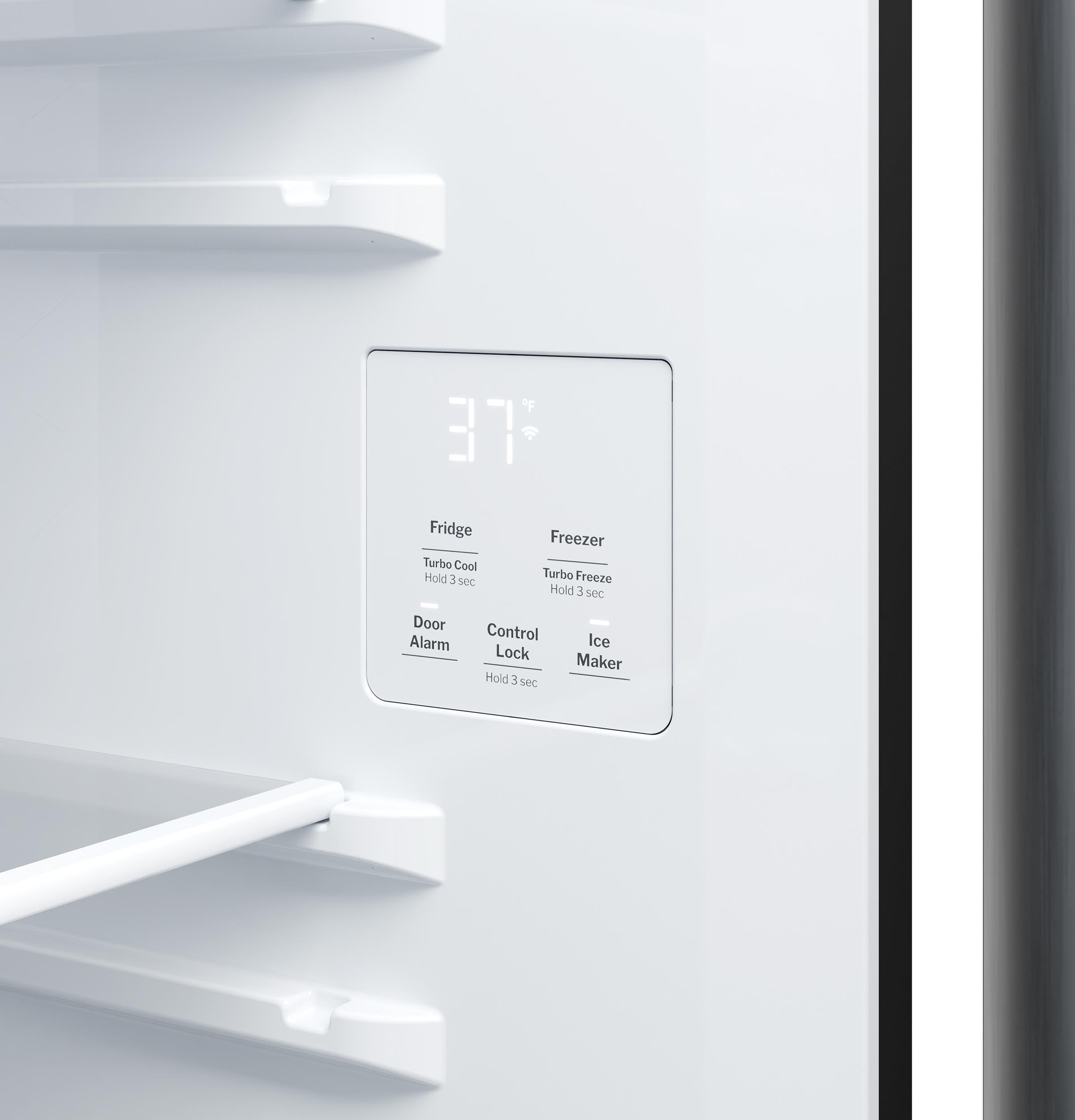 GE FINGERPRINT RESISTANT STAINLESS 28CU SIDE BY SIDE REFRIGERATOR WITH DISPENSER AND LED WALL - Pearl Silver - Refrigerators - Additional View 11