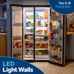 GE FINGERPRINT RESISTANT STAINLESS 28CU SIDE BY SIDE REFRIGERATOR WITH DISPENSER AND LED WALL - Pearl Silver - Refrigerators - Additional View 13