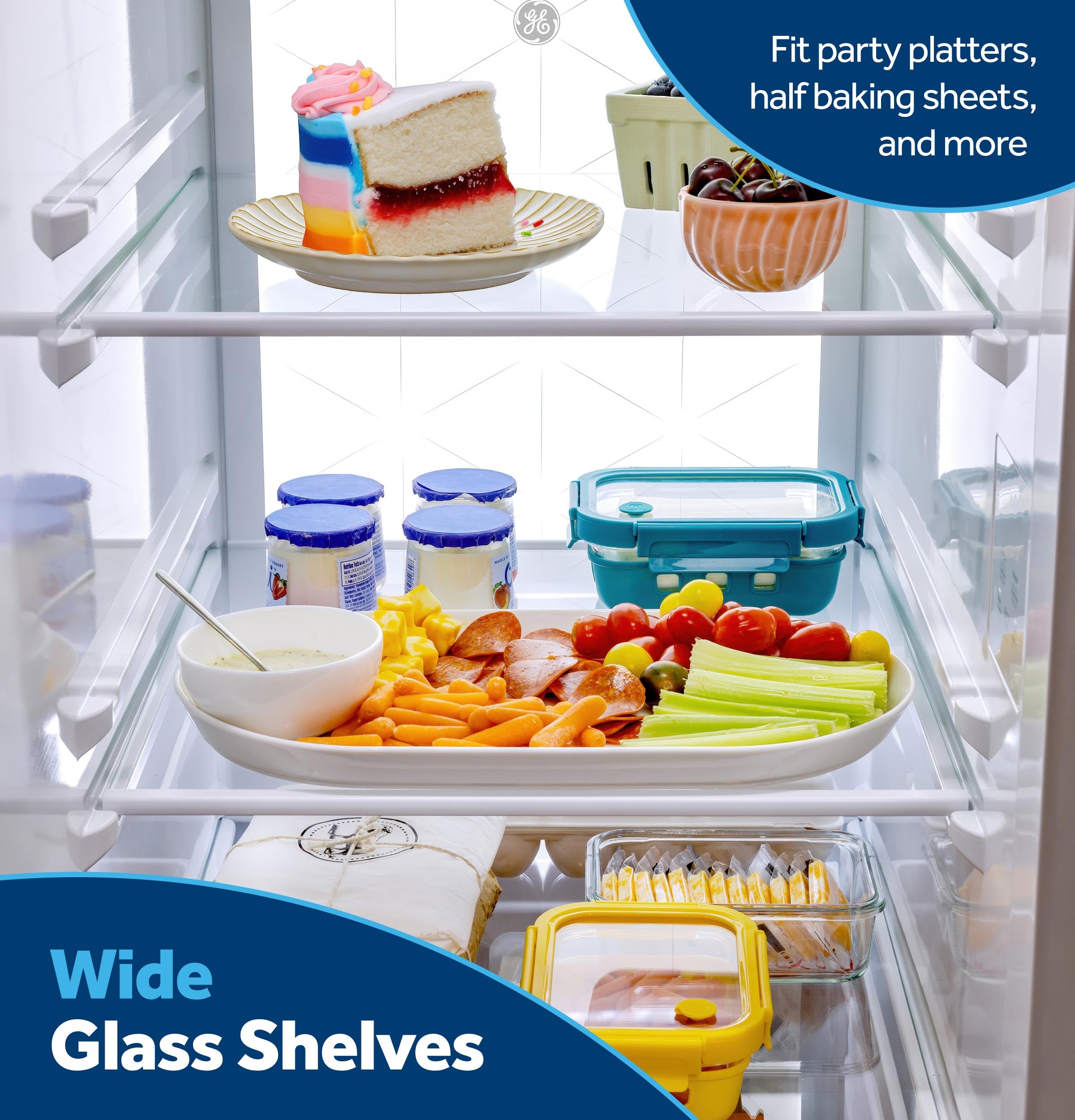 GE FINGERPRINT RESISTANT STAINLESS 28CU SIDE BY SIDE REFRIGERATOR WITH DISPENSER AND LED WALL - Pearl Silver - Refrigerators - Additional View 19