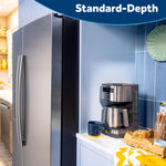 GE FINGERPRINT RESISTANT STAINLESS 28CU SIDE BY SIDE REFRIGERATOR WITH DISPENSER AND LED WALL - Pearl Silver - Refrigerators - Additional View 25