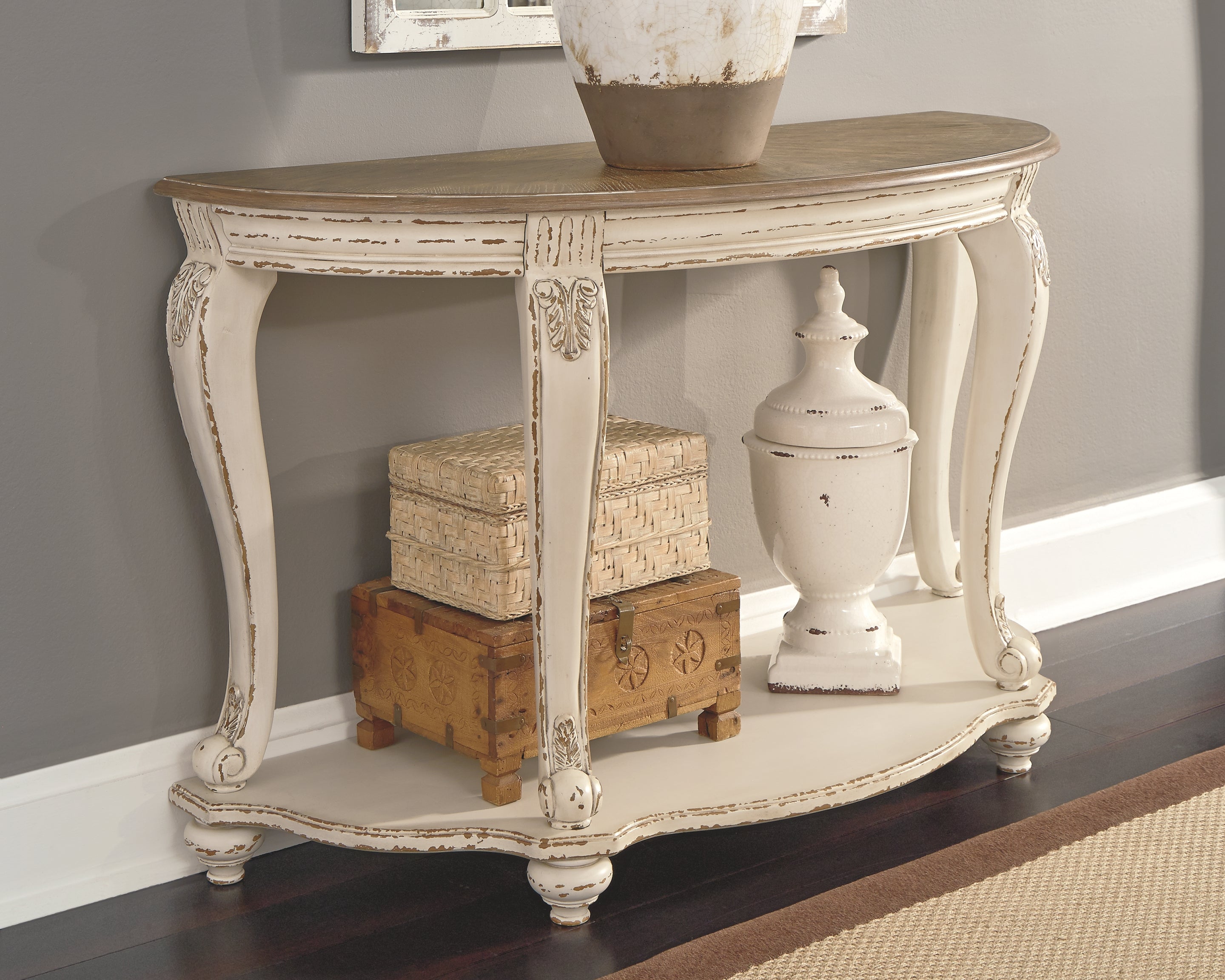 Ashley Furniture - REALYN SOFA TABLE - Light Brown Wood - Tables - Additional View 1