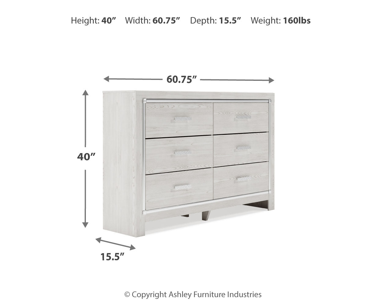 Ashley Furniture - Altyra White Dresser - Wood - Dresser & Mirror - Additional View 3