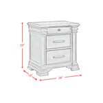 Elements International - KINGS COURT BLACK NIGHTSTAND - Wood - Nightstands - Additional View 1