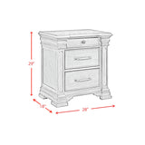 Elements International - KINGS COURT BLACK NIGHTSTAND - Wood - Nightstands - Additional View 1