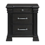 Elements International - KINGS COURT BLACK NIGHTSTAND - Wood - Nightstands - Additional View 2