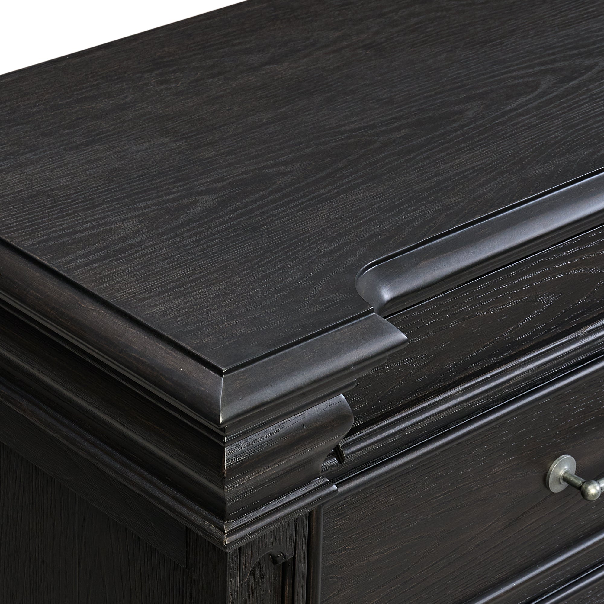 Elements International - KINGS COURT BLACK NIGHTSTAND - Wood - Nightstands - Additional View 7