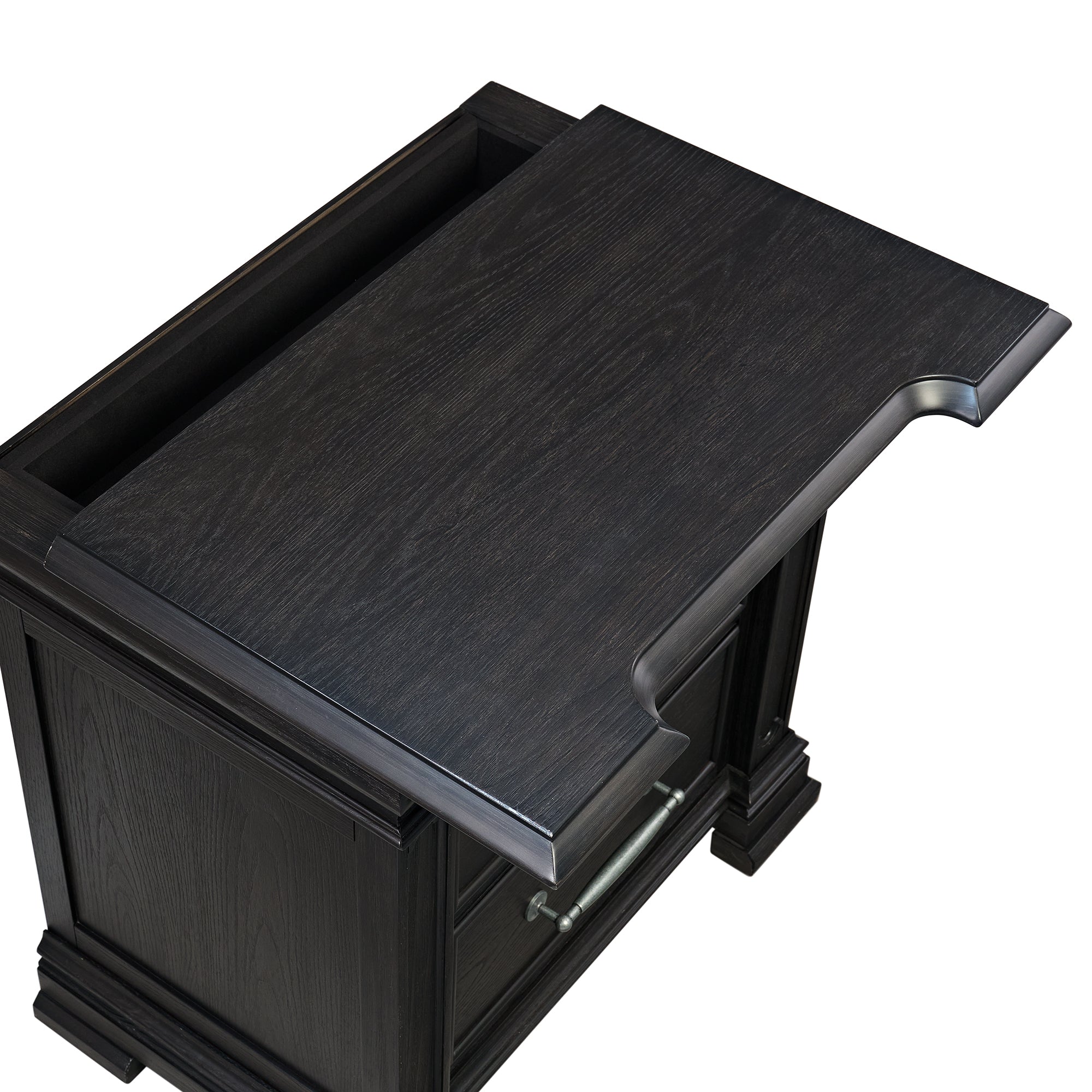 Elements International - KINGS COURT BLACK NIGHTSTAND - Wood - Nightstands - Additional View 8