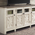 Ashley Furniture - BOLANBURG TWO-TONE EXTRA LARGE MEDIA CONSOLE - White Glass|Wood - TV Stands - Additional View 1