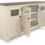 Ashley Furniture - BOLANBURG TWO-TONE EXTRA LARGE MEDIA CONSOLE - White Glass|Wood - TV Stands - Additional View 2