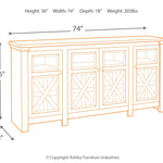 Ashley Furniture - BOLANBURG TWO-TONE EXTRA LARGE MEDIA CONSOLE - White Glass|Wood - TV Stands - Additional View 3