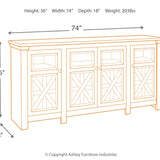 Ashley Furniture - BOLANBURG TWO-TONE EXTRA LARGE MEDIA CONSOLE - White Glass|Wood - TV Stands - Additional View 3