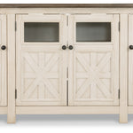Ashley Furniture - BOLANBURG TWO-TONE EXTRA LARGE MEDIA CONSOLE - White Glass|Wood - TV Stands - Additional View 4