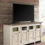 Ashley Furniture - BOLANBURG TWO-TONE EXTRA LARGE MEDIA CONSOLE - White Glass|Wood - TV Stands - Additional View 11