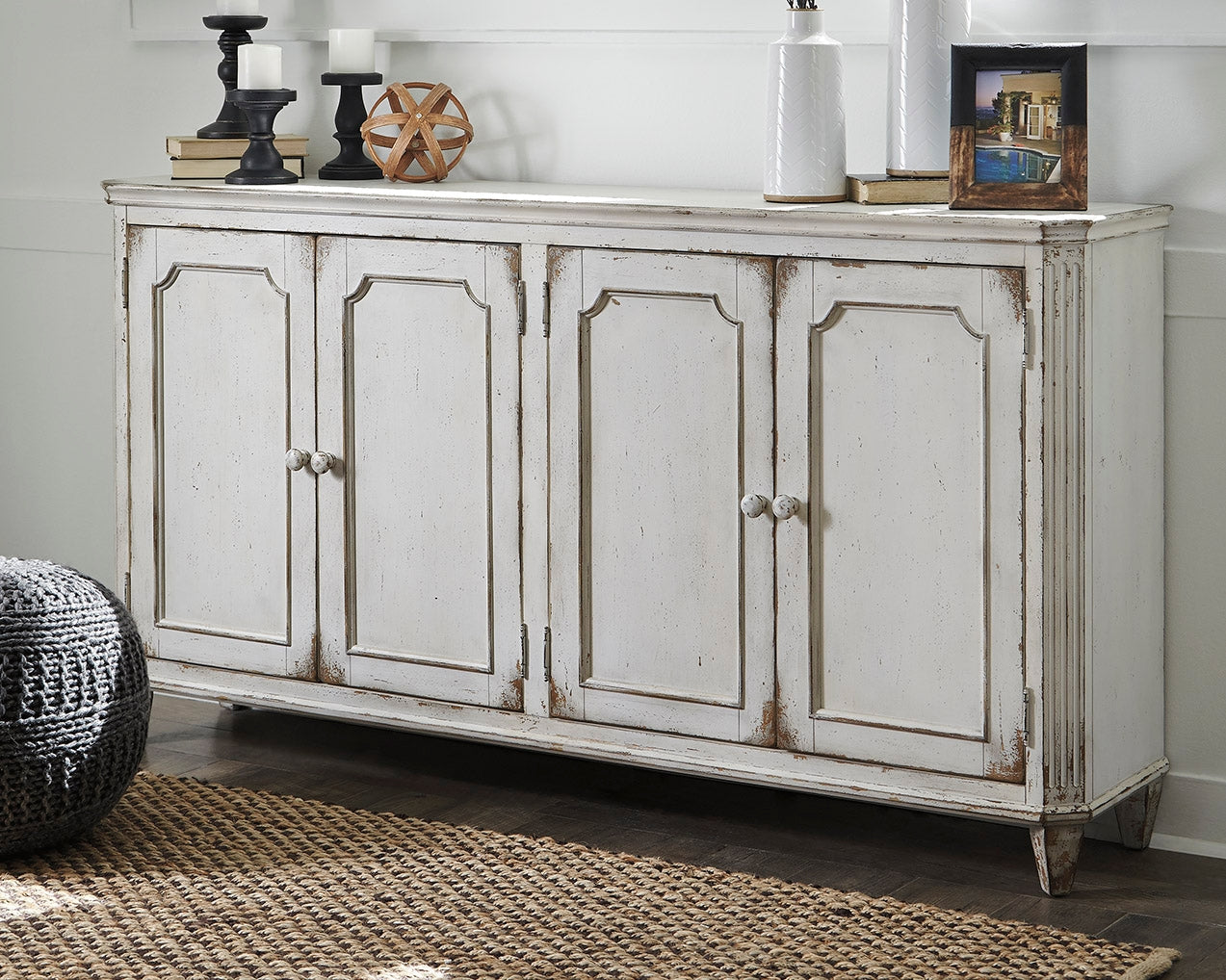 Ashley Furniture - MIRIMYN ANTIQUE WHITE DOOR ACCENT CABINET - Wood - Cabinets - Additional View 1