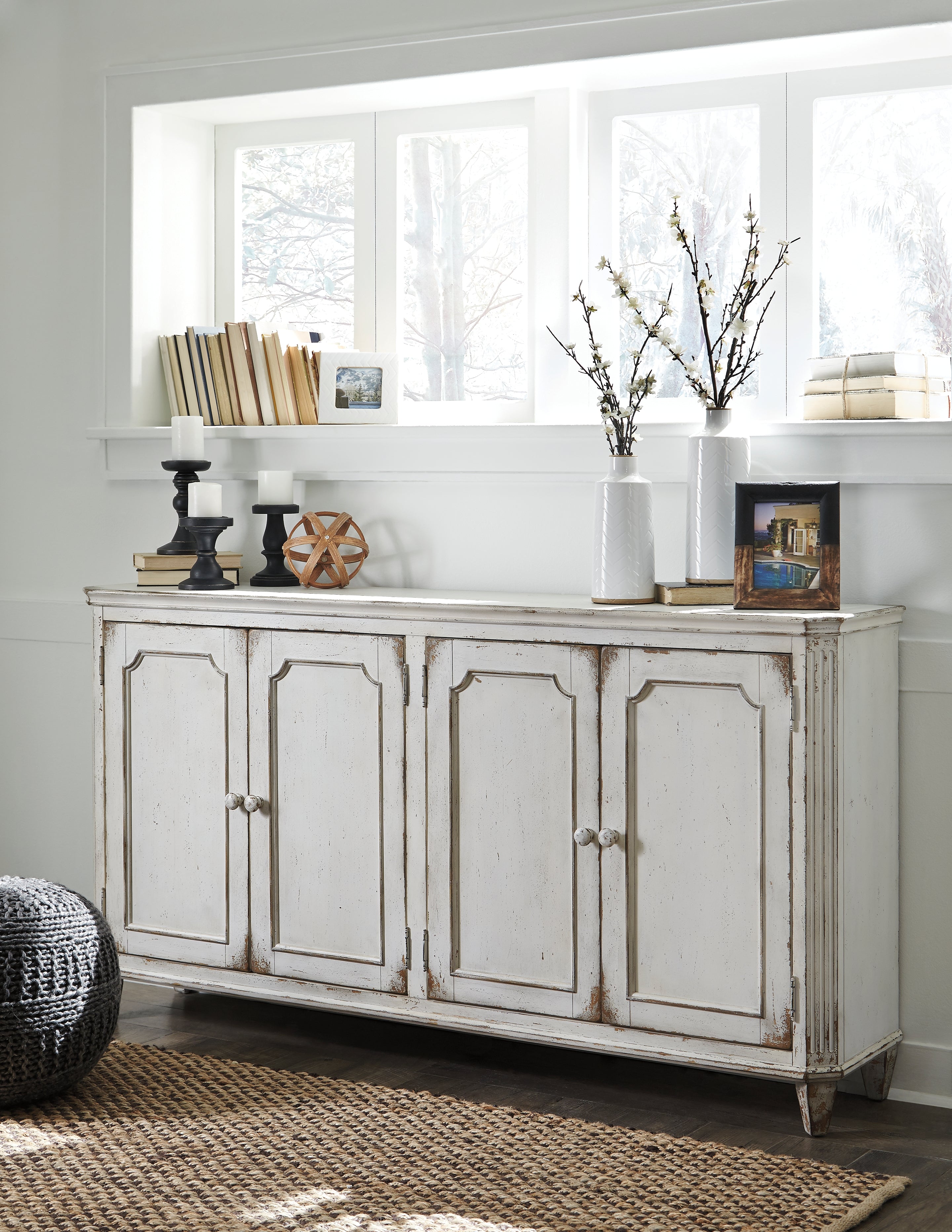 Ashley Furniture - MIRIMYN ANTIQUE WHITE DOOR ACCENT CABINET - Wood - Cabinets - Additional View 7