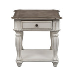Liberty Furniture - MAGNOLIA MANOR RECTANGULAR END TABLE - White|Light Brown Wood - Tables